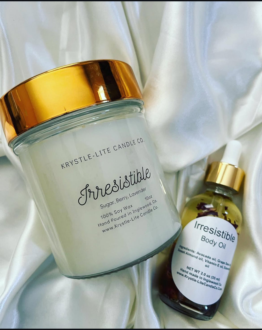 Irresistible Body Oil/Candle Set